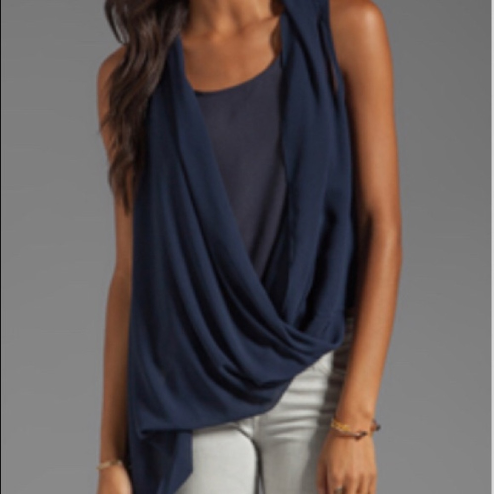 MM Couture Asymmetrical Cross Front Top